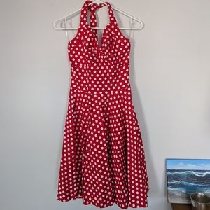 SOLD Belle Poque Vintage Style Polka Dot Halter Dress